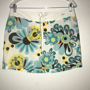 Speedo skirt mini floral white blue size 8